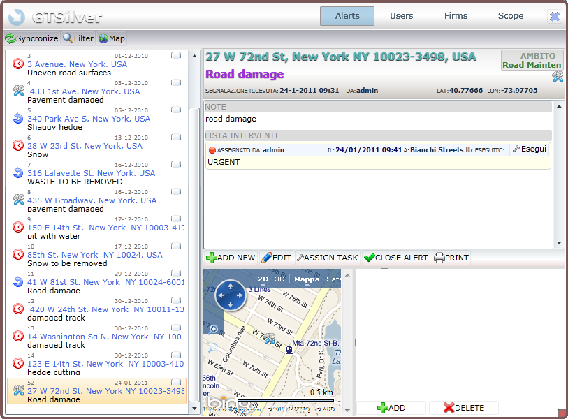 reporting assigned by municipality